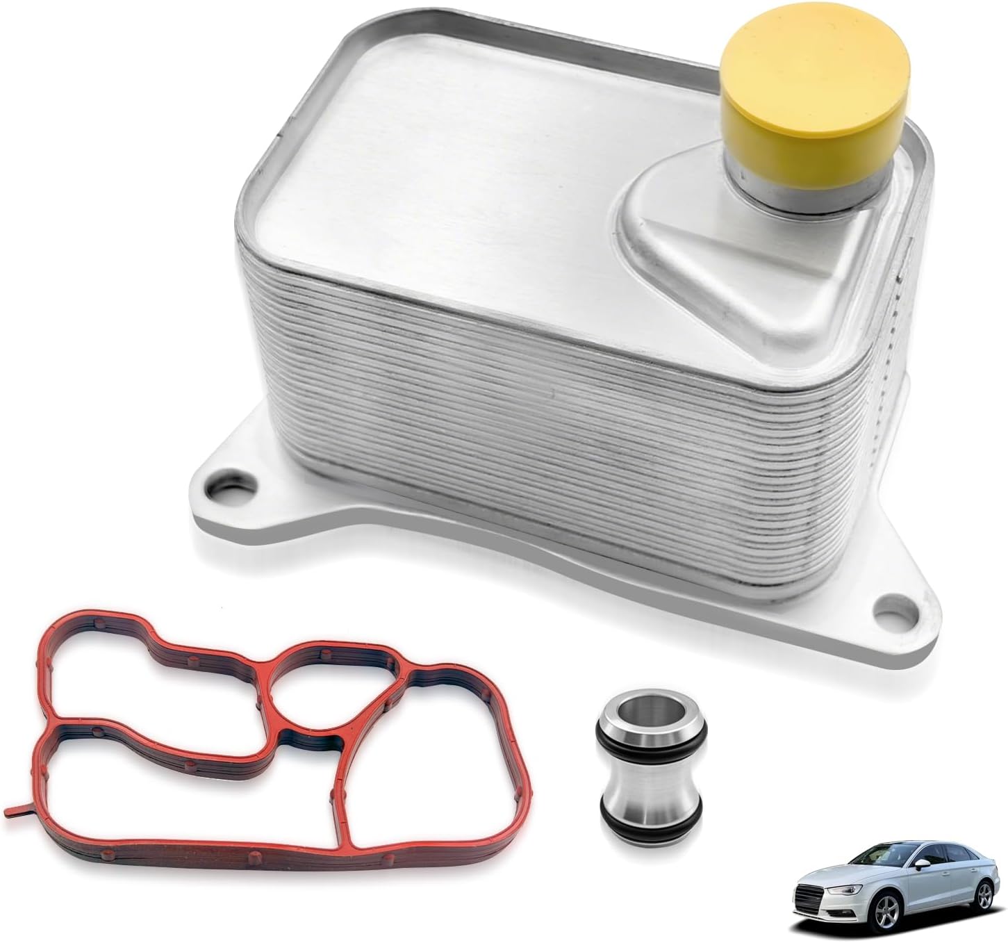06L117021C Engine Oil Cooler with Gasket Water Pump Union Fit for Audi A5 A6 Q5 Volkswagen Golf Audi A4 Q5 06L117021E 06L117021G
