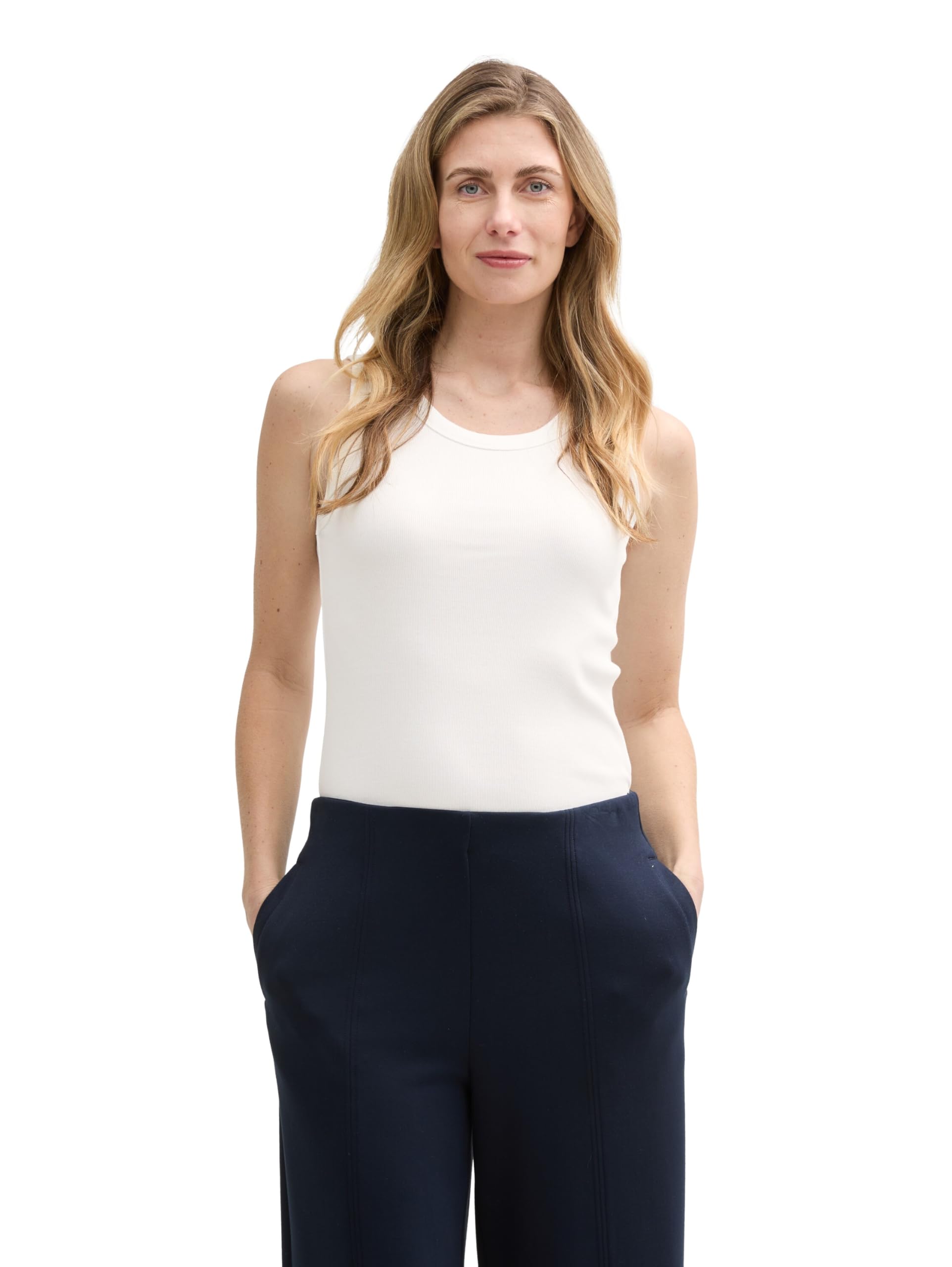 Tom Tailor Damen Top mit Rippstruktur