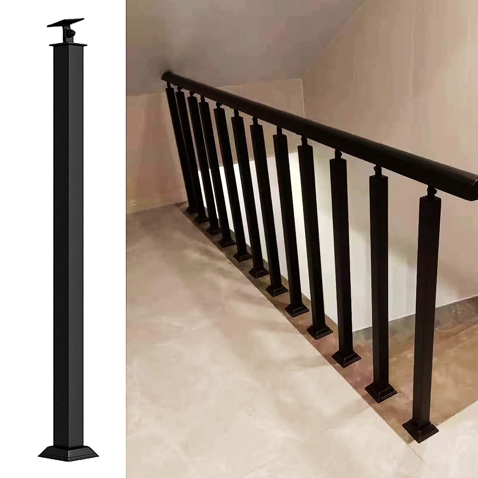 Mains courantes en fer forgé et poteaux de garde-corps pour escalier