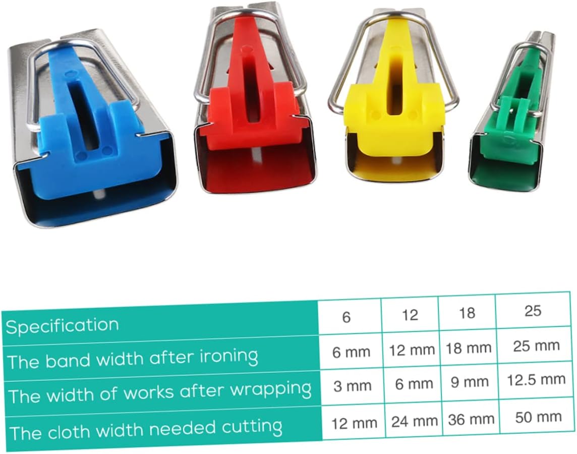 PLAFOPE 8pcs Bias Tape Maker Set for Sewing Quilting DIY Fabric Binding Tool for Creating Custom Bias Tapes Durable Material for Long-Term Use