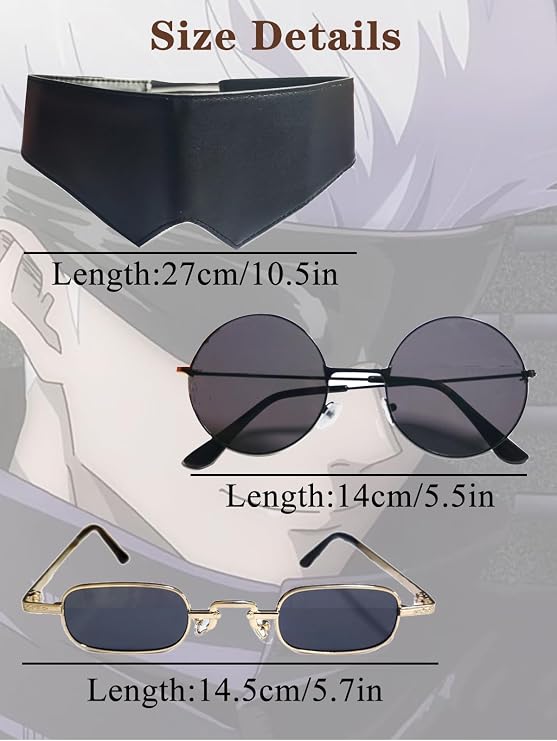Gojo Glasses Blindfold Gojo Satoru Sunglasses Eyewear Mask Anime Cosplay Prop