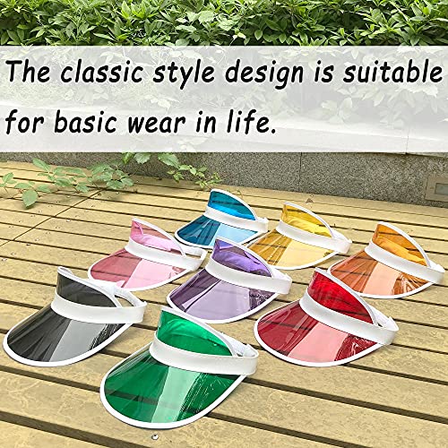 5 Pack Sun Visor Hats Clear Bachelor Party Poker Visors Outdoor Beach Sports Travel Running Retro Travel Golf Trip Sunhat Reflective Casino Cap (Clear,Green) #TOP4