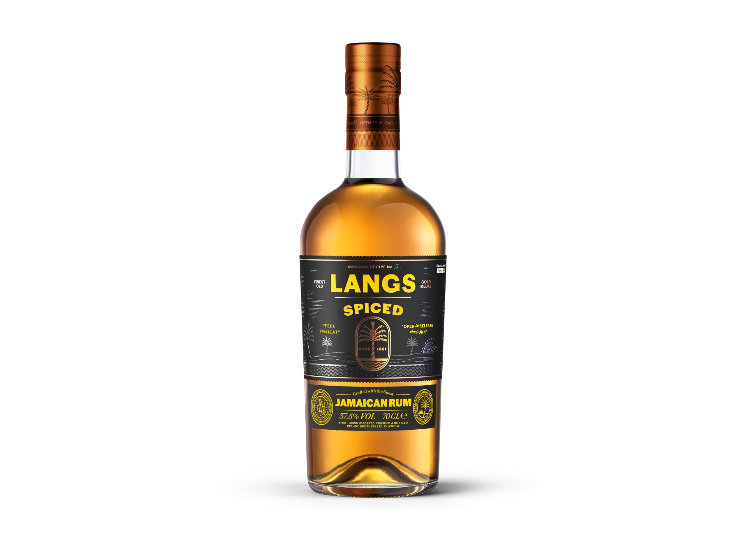 Langs Spiced Rum | 70cl 37.5% ABV | Pot and Column Distilled Jamaican Rum | A Balance of Spice and Sweet | Delicious with a Mixer or in Cocktails Like Rum Punch
