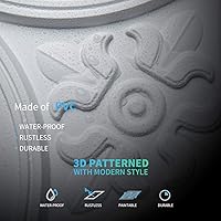 Vista 9 de Art3d Azulejos de techo de caída 2x2, panel de techo con pegamento, estilo clásico de lujo en blanco