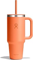 Vista 88 de Hydro Flask - Vaso de viaje con asa, tapa y pajilla, acero inoxidable térmico, 32 onzas, color azul