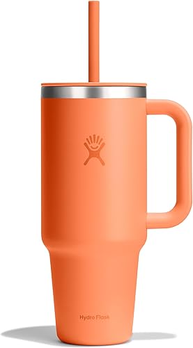 Miniatura 88 de Hydro Flask - Vaso de viaje con asa, tapa y pajilla, acero inoxidable térmico, 32 onzas, color azul