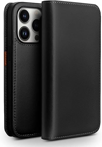 COOVS Funda tipo cartera para iPhone 1414 Plus14 Pro14 Pro Max, funda con cierre magnético de cuero genuino de alta calidad, con bloqueo RFID,