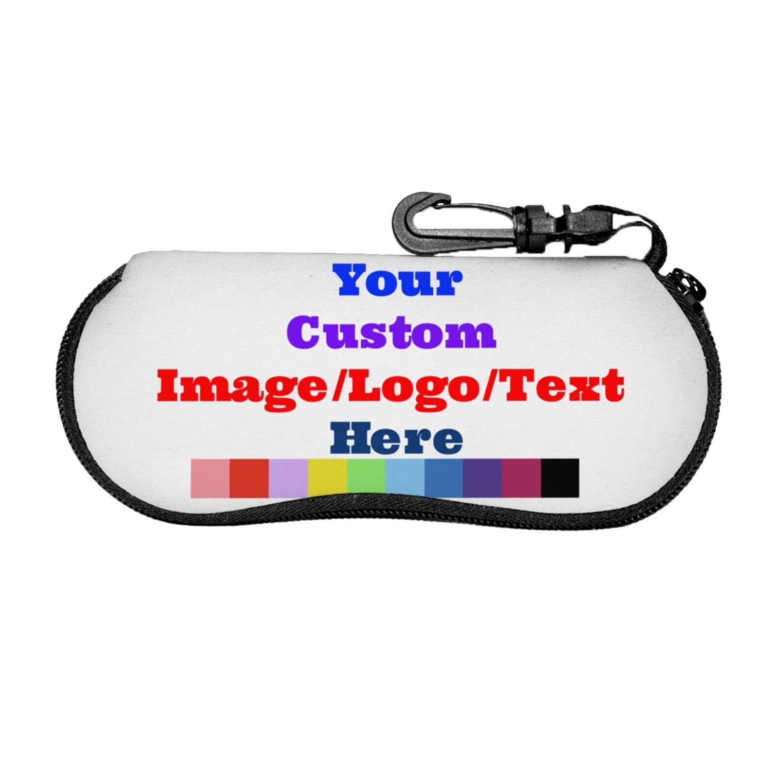AOOEDM Personalised Sunglasses Case with Belt Clip Custom Eyeglasses Case,Soft Glasses Case for Women Men Light Neoprene Zipper Eyeglass