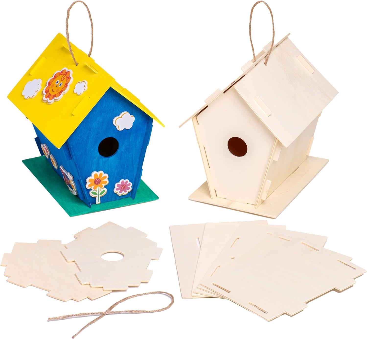 Haoser DIY Wooden Birdhouses - Creative Arts and Crafts Set for Kids and Adults - Unfinished Wood Birdhouse Kits with Paint kit, Brushes- Build Your Own Bird Houses-Pack of 2 (B0D22V8L3X) Amazon Price History, Amazon Price Tracker