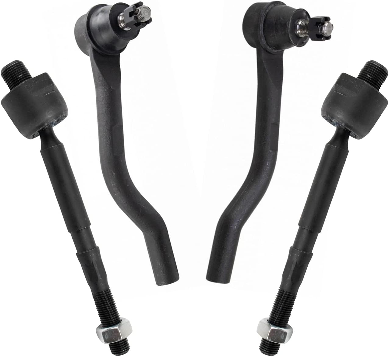 TRQ Front Inner and Outer Tie Rod Set Compatible with 2016-2021 Honda Civic 2019-2022 Insight