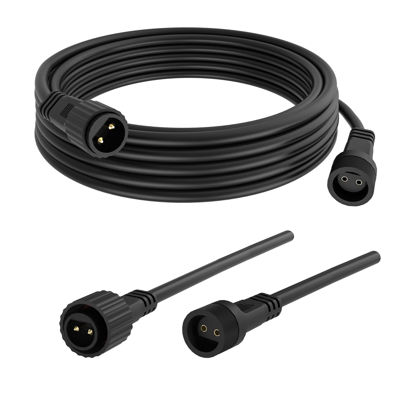 5M/16.4FT Outdoor Lights Extension Cable, 2 Pin Led Light Garden Extension Lead Wire Waterproof Outdoor Connector Cable for Festoon/Icicle/Net / G40 Globe/Curtain/Christmas/Fairy Lights