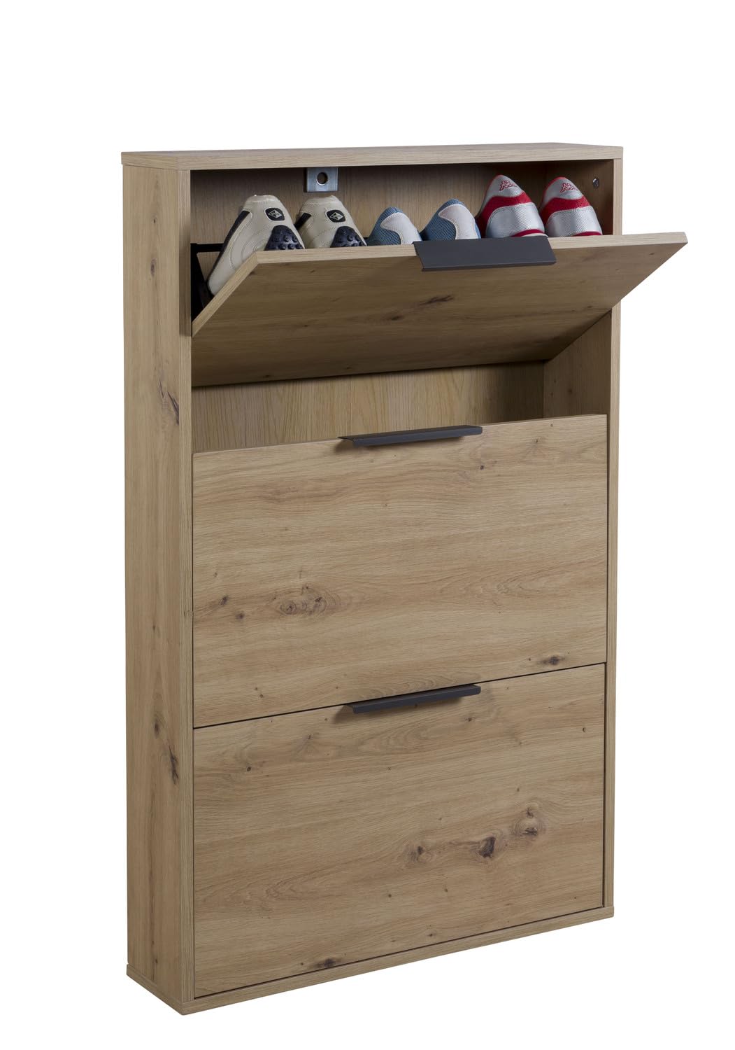 Zapatero De Bambú Con Puertas Correderas - Para 16 Pares De Zapatos, 80x35x80 Cm, Estantes Ajustables