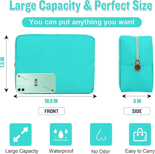 Miniatura 2 de izuzta Nylon Lager Pequeño Slim Mini Maquillaje Bolsa Organizador, Menta, Viajes