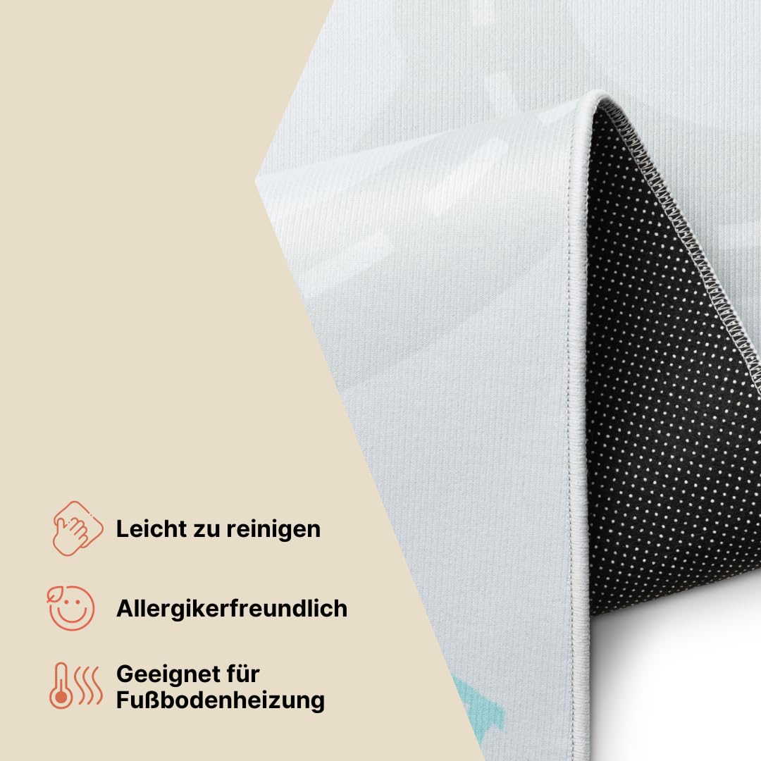 TAPISO Snooki Kinderteppich Straßen Auto Grau rutschfest 120 x 160 cm | Kinder Teppich Strapazierfähig Pflegeleicht weich Deko OEKO-TEX