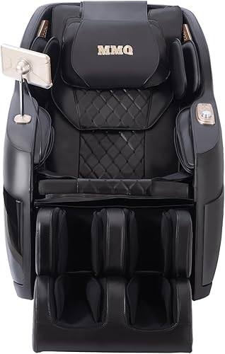 Miniatura 4 de MMQ Silla de masaje de gravedad cero de cuerpo completo, reclinable Shiatsu eléctrico con calefacción trasera y rodillo de pie, altavoces Bluetooth
