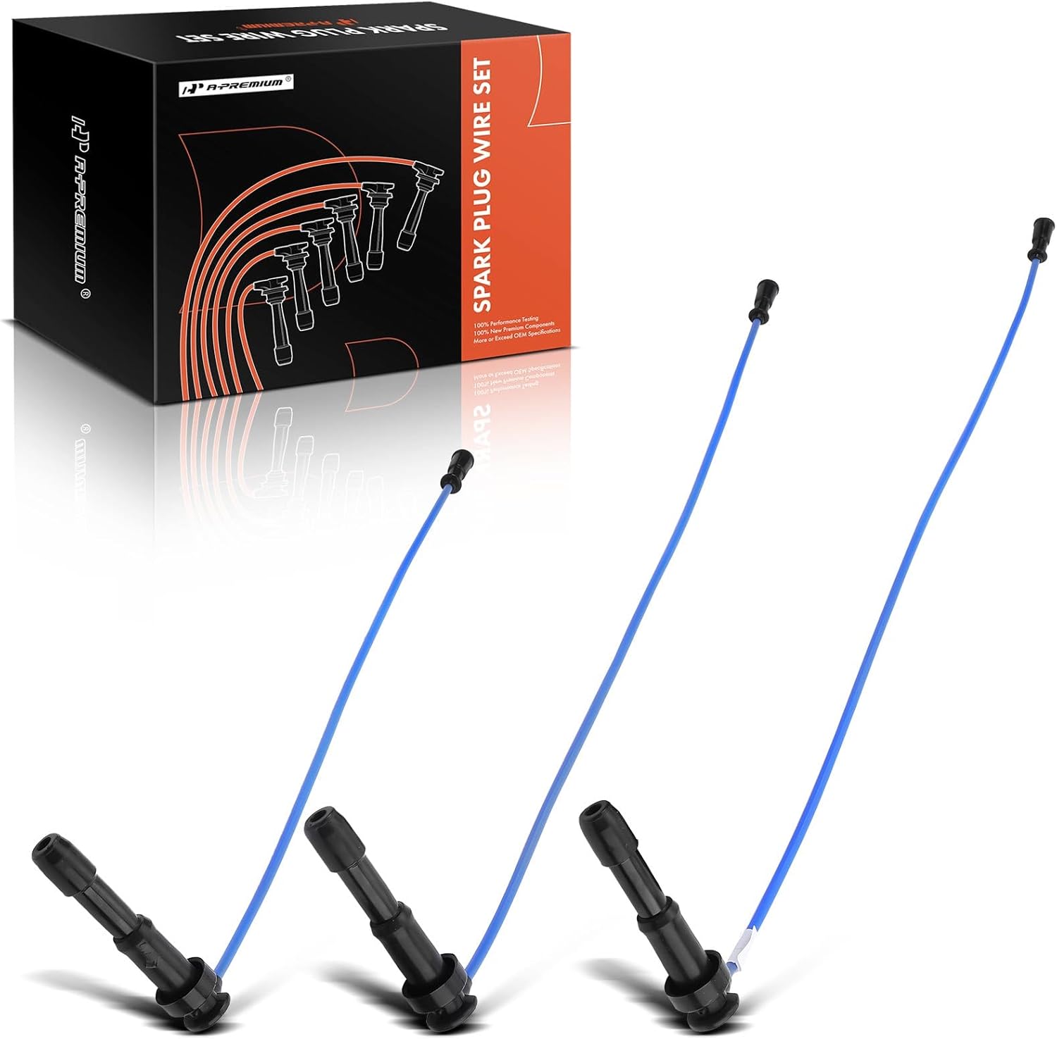A-Premium Ignition Spark Plug Wires Set of 3 Compatible with Hyundai Santa Fe 2003-2006, XG350 2003-2005 & Kia Amanti 2004-2006, 3.5L