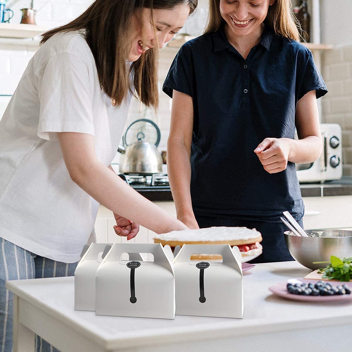 6 Boîtes à Gâteau En Carton Avec Fenêtre - Planche Incluse - Transport Gâteaux, Biscuits, Desserts - 8