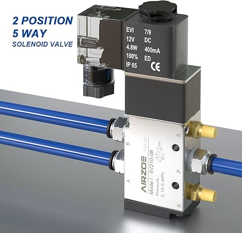 Miniatura 6 de 14 "NPT 12V 2 posición 5 vías válvula solenoide, válvula solenoide eléctrica operada por piloto de una sola bobina (caja de conexiones) 4V210-08