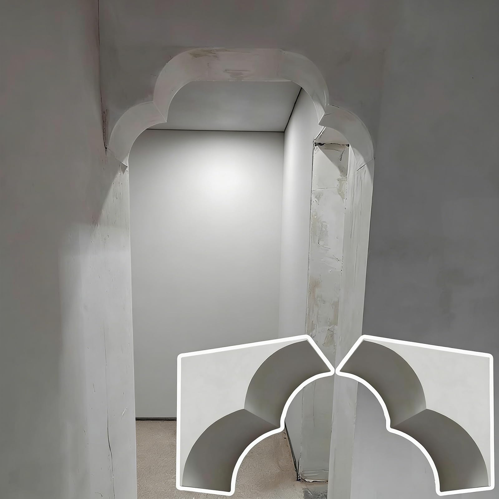 Kit de arco de esquina de puerta para paso de pasillo y armario, 2 piezas