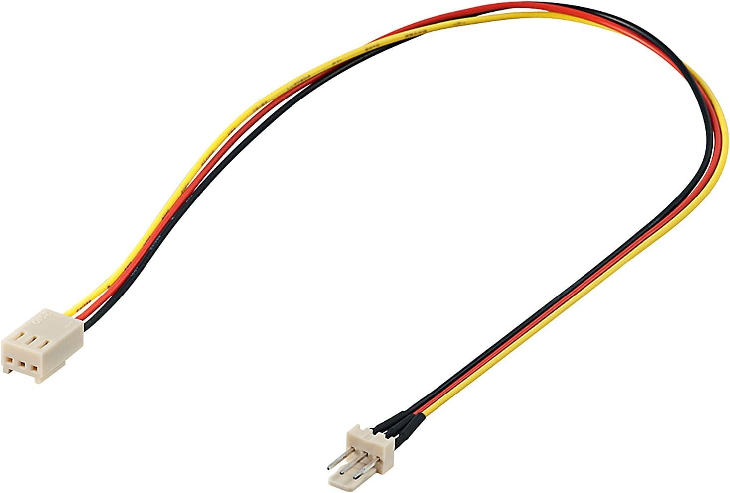 Goobay 93631 PC Fan Power Extension Cable, 3-Pin Male/Female Connector, 0.3m Length