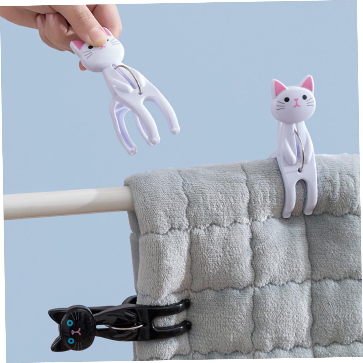 Zerodeko 16pezzi Mollette Antivento Per Bucato Clip Resistenti Plastica Per Asciugare Teli Costumi e Coperte Di Bianche Per Uso Esterno e Lavanderia