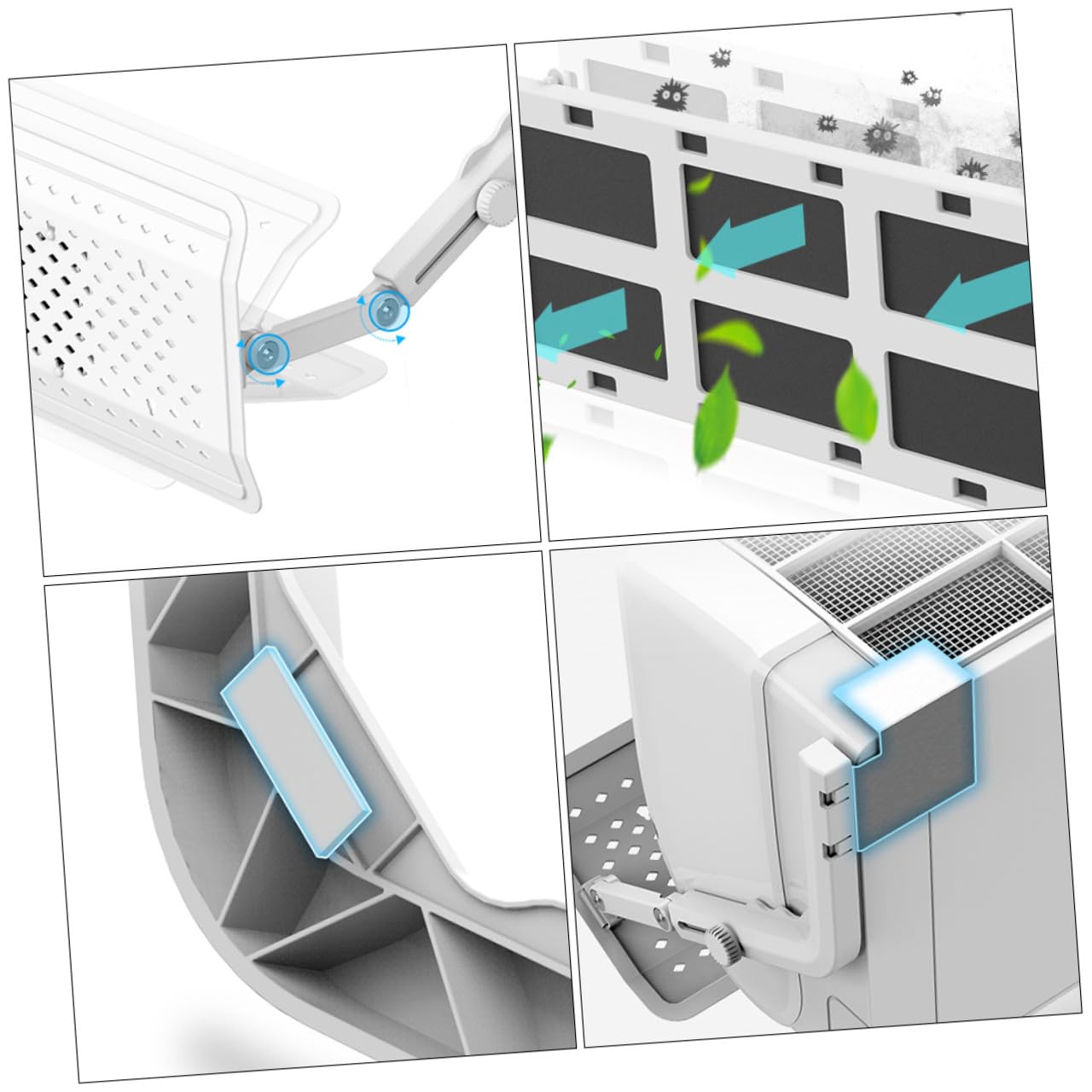 Deflettore per Condizionatore Telescopico in Abs Bianco