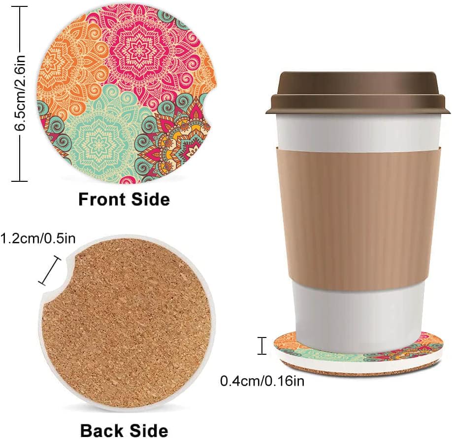 Miniatura 2 de Portavasos absorbentes para automóvil, paquete de 2, bonitos posavasos para automóvil con muesca de dedo para mujeres y hombres, piedra de cerámica