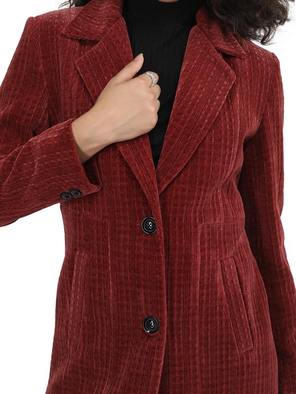 Image of PLAGG Women Winter Wear Long Length Overcoat with Wool blend and Comfort fit