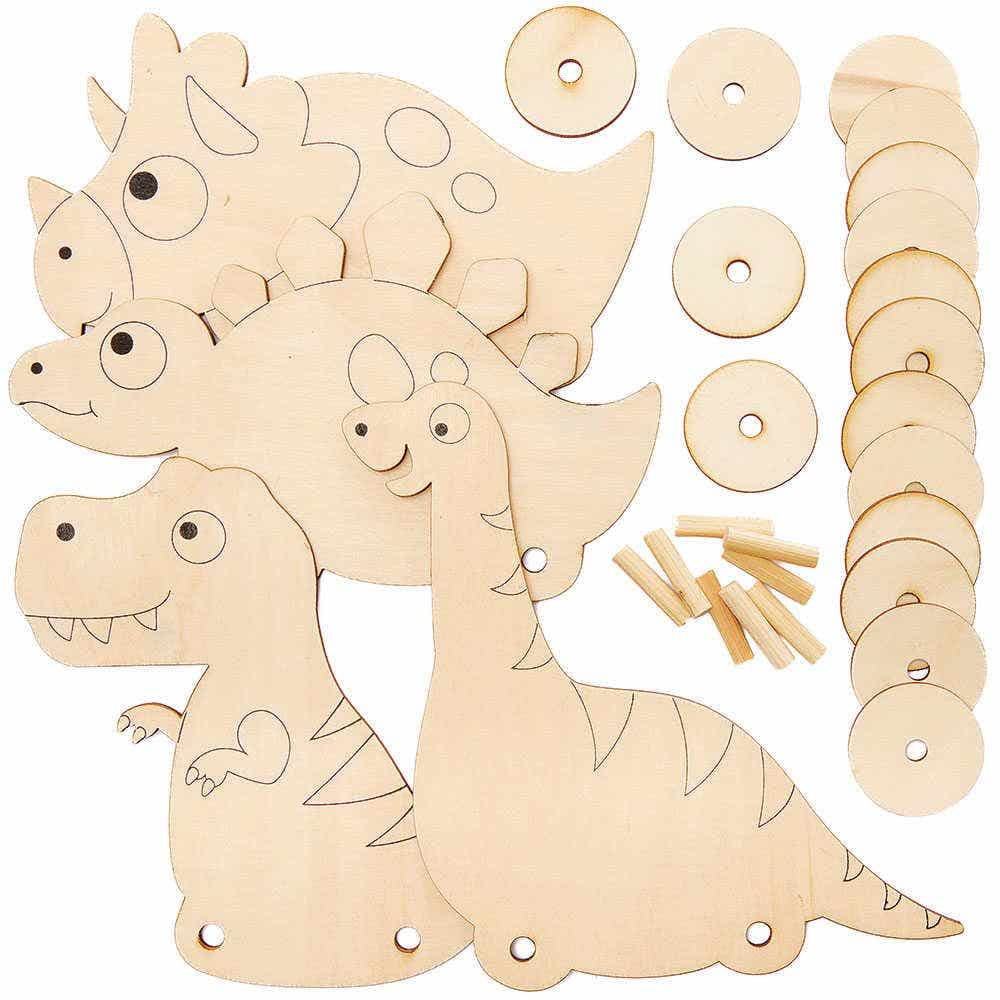 Baker Ross Dinosaurier-Stapelset – 5-teiliges Bastelset Aus Schaumstoff, Für Kinder Ab 3 Jahren, Inkl. Pfeifenreiniger & Aufkleber