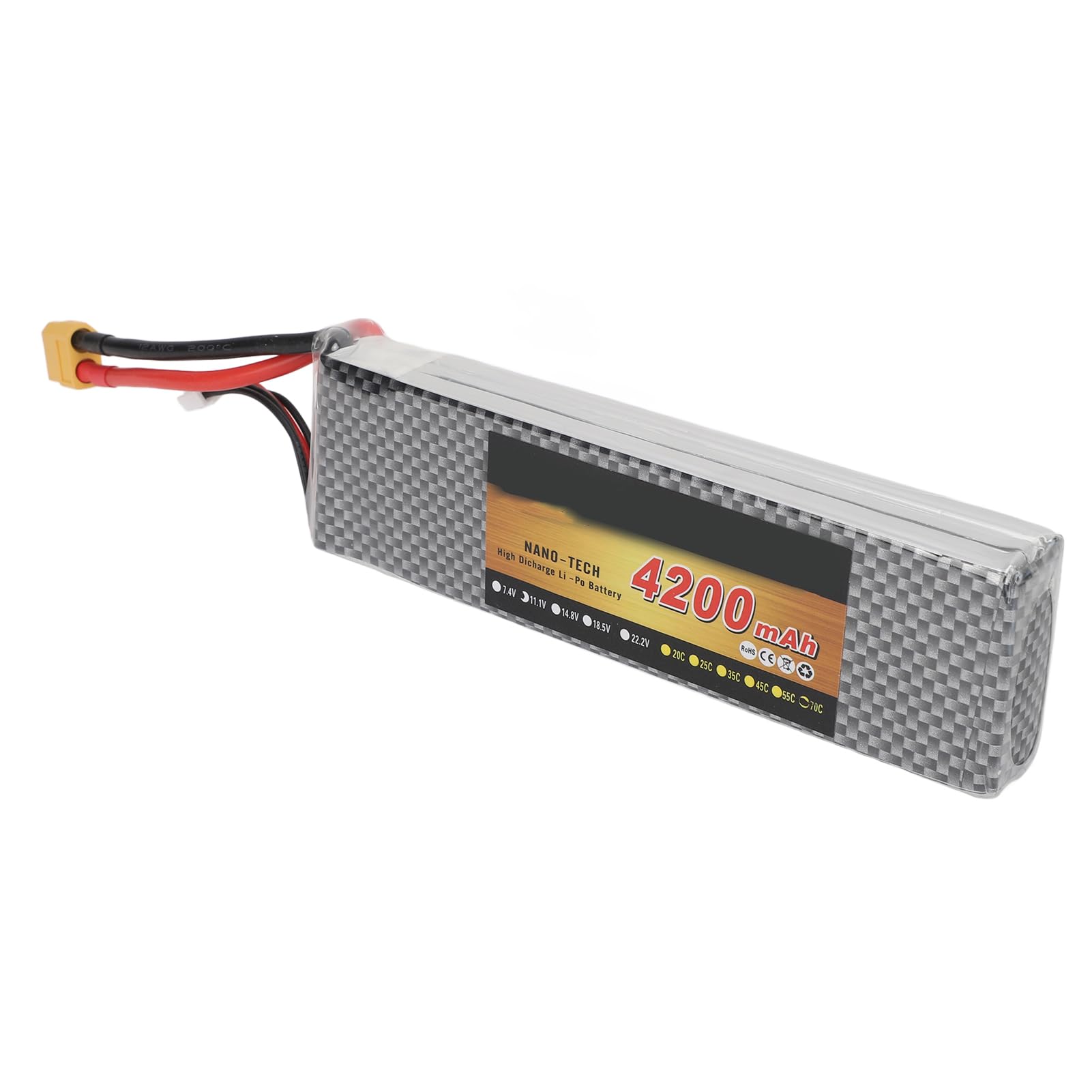 Batteria RC Lipo Batteria al litio professionale da 7,4 V 4200 mAh con spina XT60 per elicottero RC Quadcopter Drone RC modello di auto