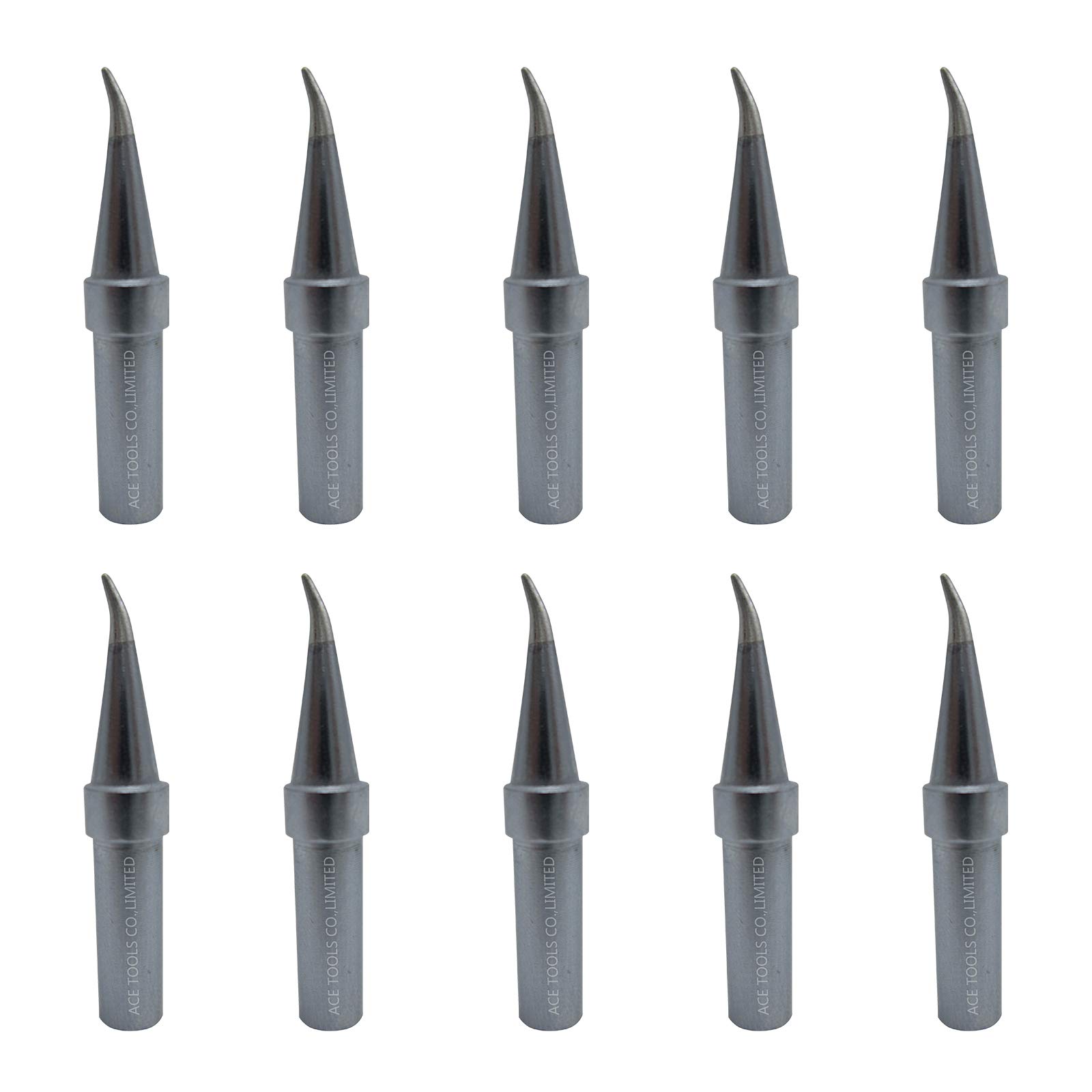 ETX Bent Conical Round All-round 0.2mm for WESD50 WES50 WESD51 WES51 PES50 LR20 PES51 LR21 WE1010NA (WE1010EU) WE1010 ACE Brand Solder Iron Handle Tips Great for Drag Soldering (10)
