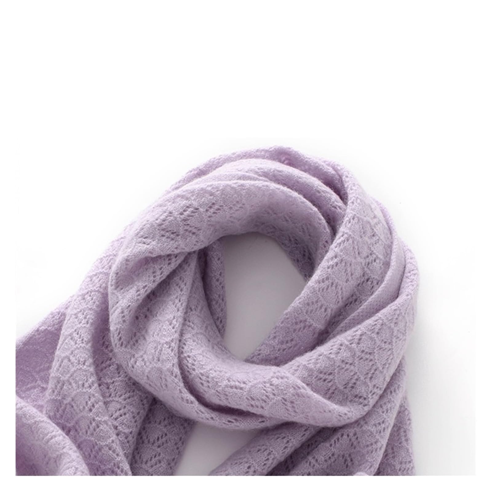 Scialle per donna Sciarpa in cashmere viola da donna, lunga e calda, lavorata a maglia cava