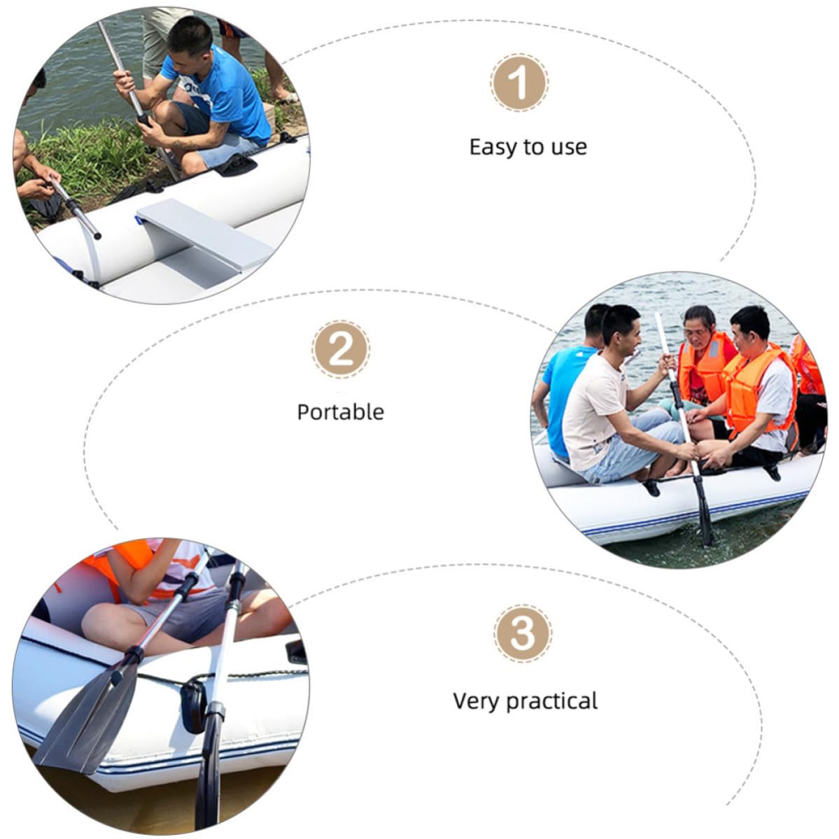 Healeved 2 Paare Abnehmbares Kajakpaddel aus Aluminiumlegierung, Schwarz | Boot und Kanu, Tragbar und Leicht, mit Anti Griff und Kunststoffteilen