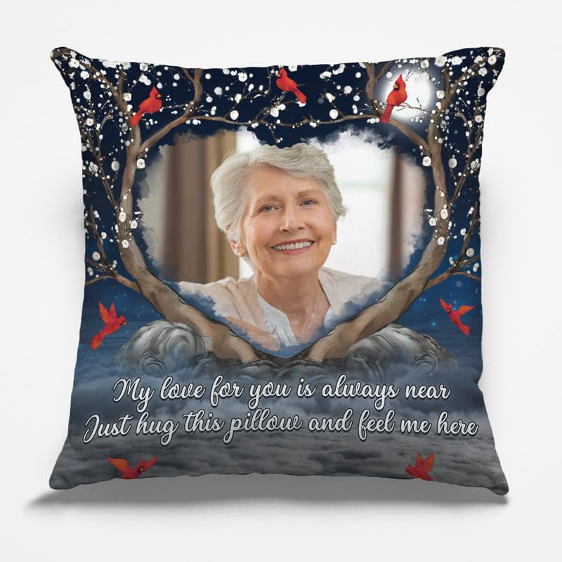 Pawfect House Hug and Feel Me Here, Personalized Photo Grandpa Grandma Memorial Pillow (Insert Included), Throw Pillow Sympathy Gifts for Loss of Mom Dad, Memorial Gifts for Loss of Loved One