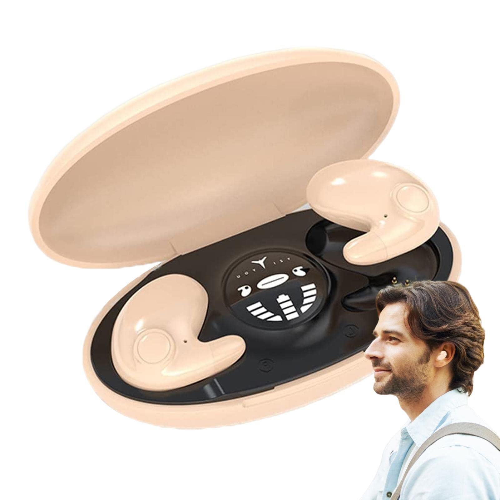 Auricolari Piatti Senza Fili, Bluetooth Cuffie per Dormire, Auricolari A Cancellazione di Rumore per Dormire, Auricolari per Sonno Impermeabili IPX5 per Chi Dorme di Lato con Microfono