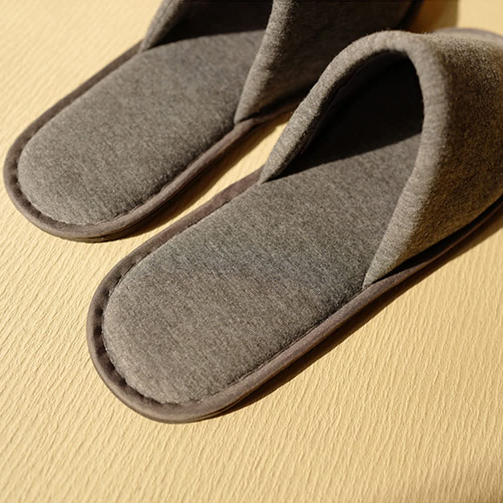 10 pares de pantuflas de hotel cerradas talla universal cómodas lavables desechables de 100% algodón, zapatillas de casa de invitados, suela antideslizante