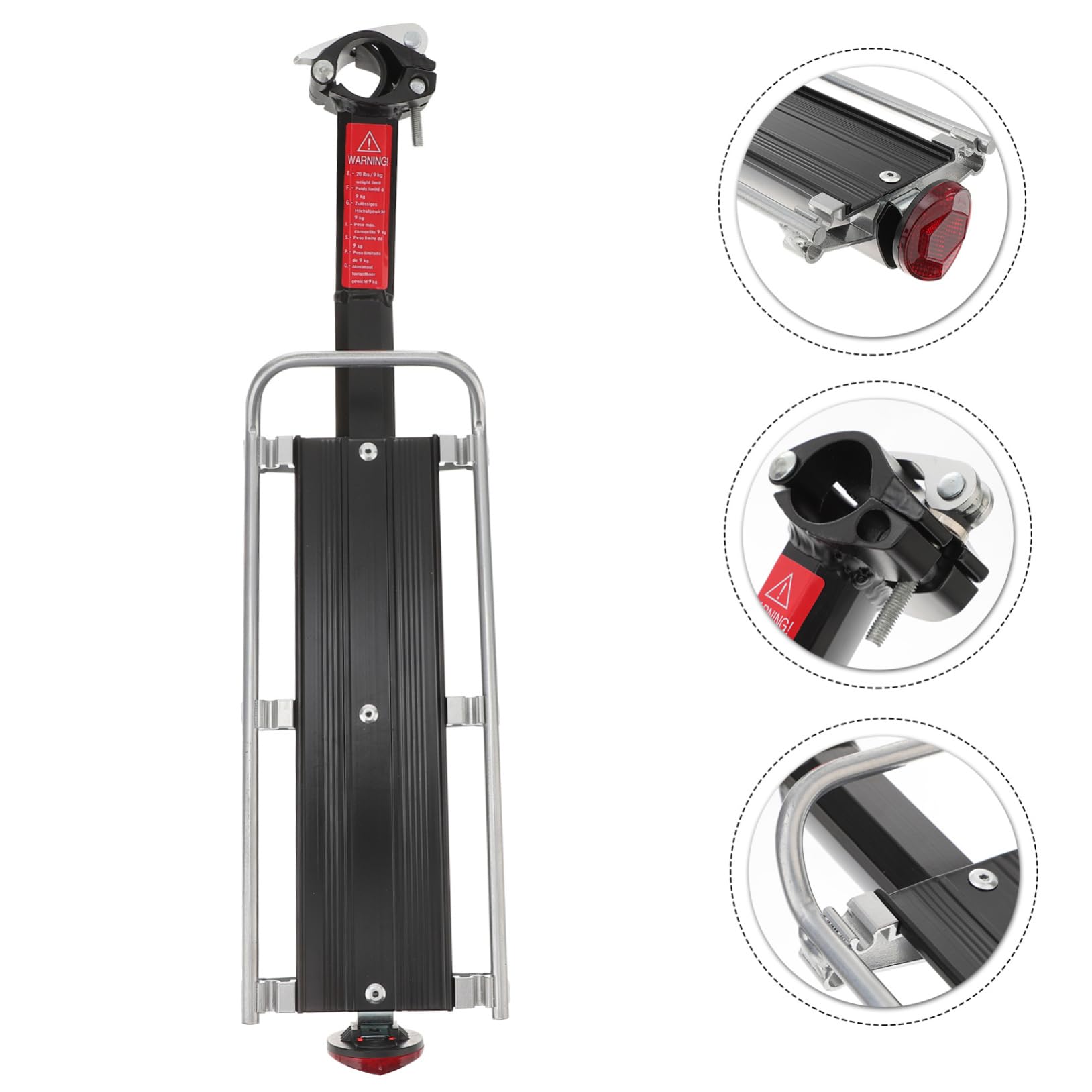 VICASKY Aluminum Alloy Quick Release Rear Bike Rack Carrier for Road Mountain Bikes Durable Mount Racks for Panniers Cargo Support Black Finish