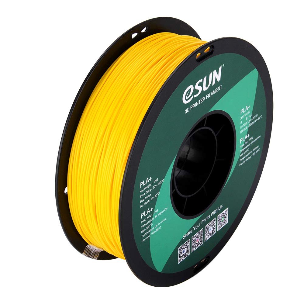 PLA+ Filament 1.75mm | Crack Resistant - Smooth Finish PLA | Filament For FDM 3D Printers | PLA PLUS Roll Tolerance Within +/-0.05mm (Yellow)