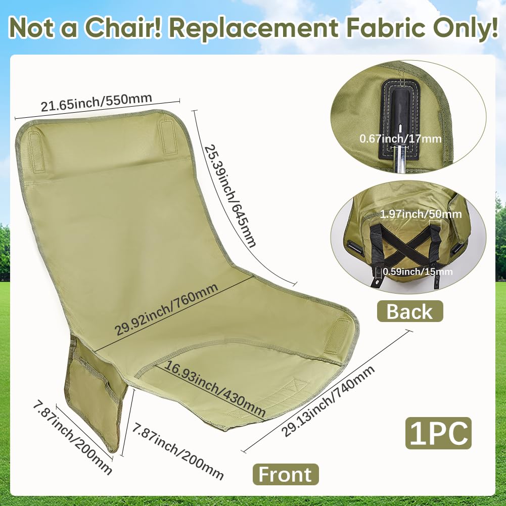 GORGECRAFT Funda de Repuesto para Silla de Camping de 150 x 80cm Tela Oxford Respaldo Alto Color Amarillo Y Verde Plegable Ligera para Exteriores para Sillas de Dibujo Y Césped