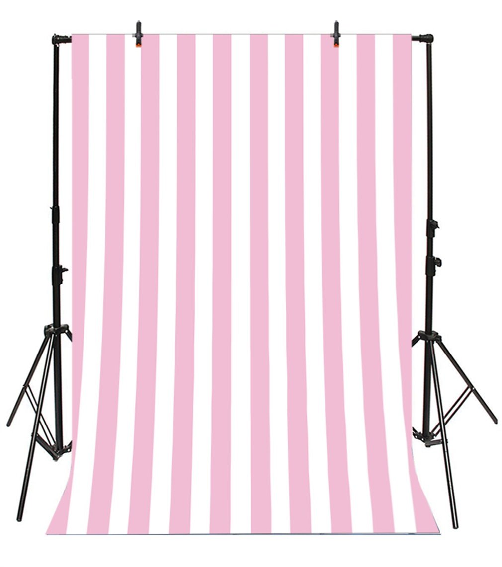 Leyiyi 6x8ft Photography Background Pink and White Stripe Backdrop Happy Birthday Party Vertical Horizontal Stripes Summer Holiday Banquet Baby Shower