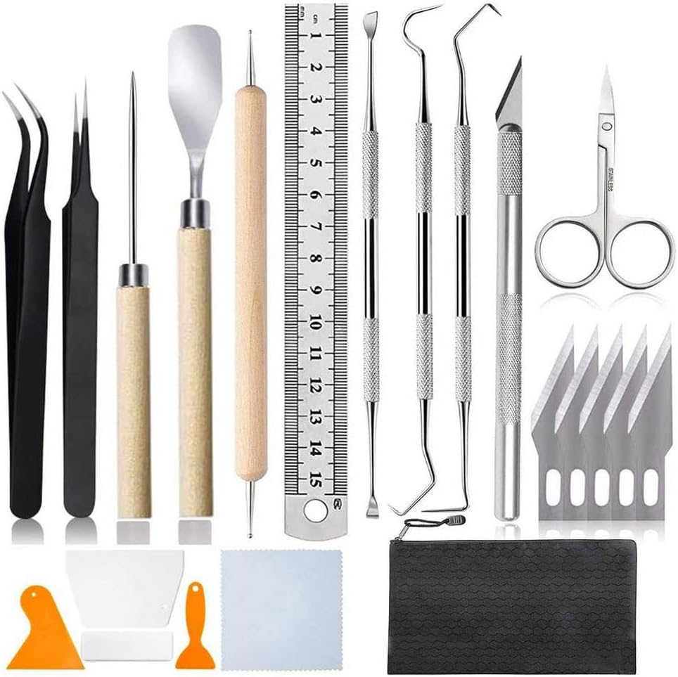 SIDUFHAOPKLL 22PCS/Set Craft Vinyl Weeding Tools Set Basic for Silhouettes Lettering Card Making Silhouette