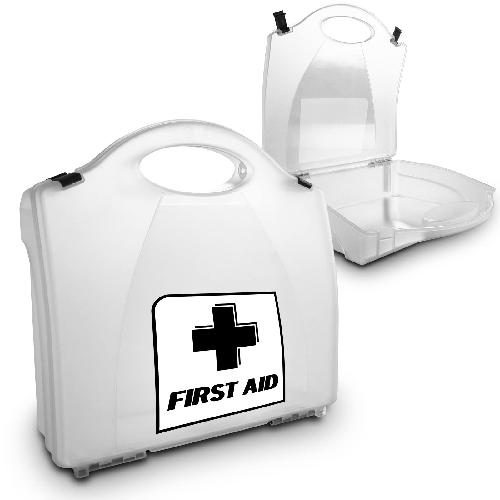 RE-GEN Empty Clear Frosted Transparent First Aid Kit Box Large 1-50 Person