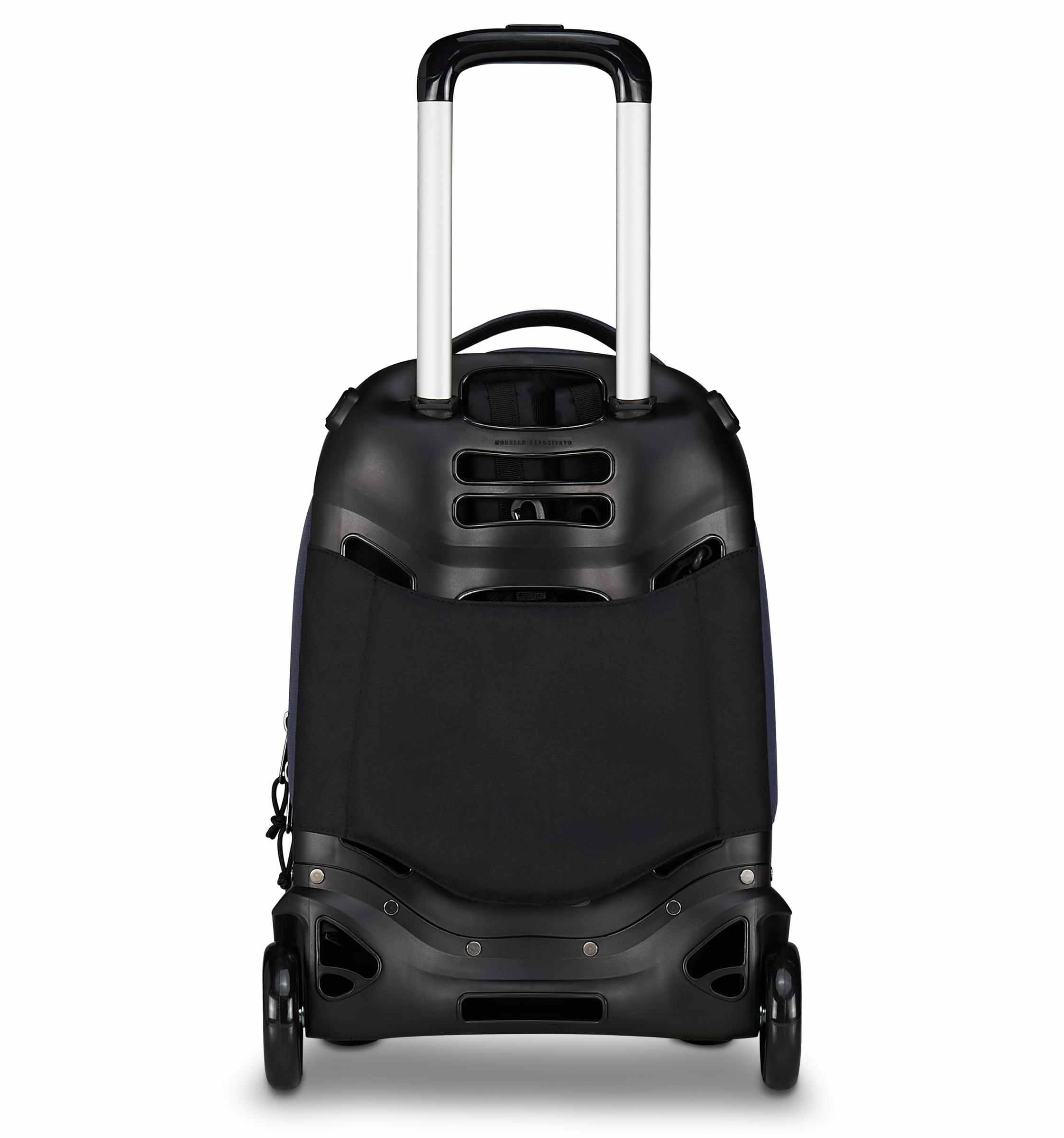 Invicta Trolley Scuola Plug, Blu, 3 in 1, Zaino Doppio Scomparto Con Carrello Sganciabile, Tasca Per PC, Tasca Per Borraccia, 34 lt, Scuola Media e Superiore, Viaggio, Zaino Ragazza e Ragazzo