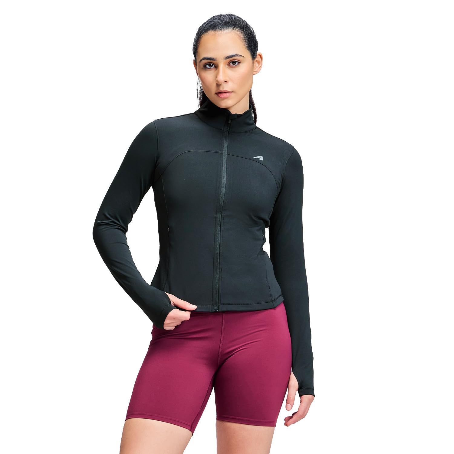 Boldfit Women Slim Fit Jacket, Sculpted Athletic Jacket with Thumbhole Cuffs, Moisture-Wicking Activewear, Gym & Running Lightweight Jacket with Pockets-image-1