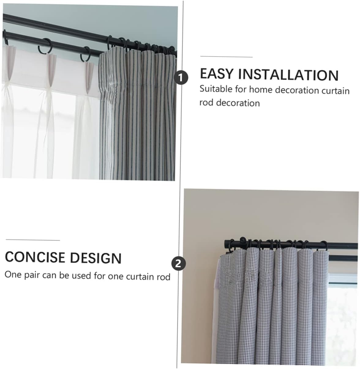 Levemolo 4pcs Twisted Cage Curtain Rod End Caps Decorative Matte Finials for Curtain Rods Easy to Install Elegant Design Versatile Home Accessories