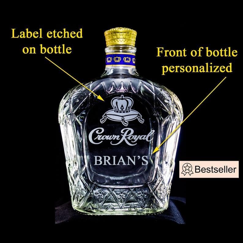 Compatible replacement for Crown Royal Whisky Personalized Engraved EMPTY Bottle/Decanter