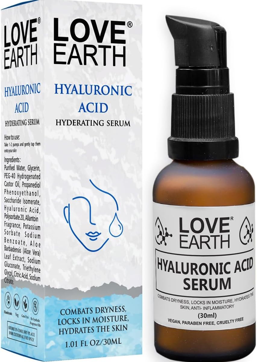 Hyaluronic Acid Serum With Organic Aloe Vera & Essential Oils For Moisturised, Nourished & Hydrated Skin 30 ML