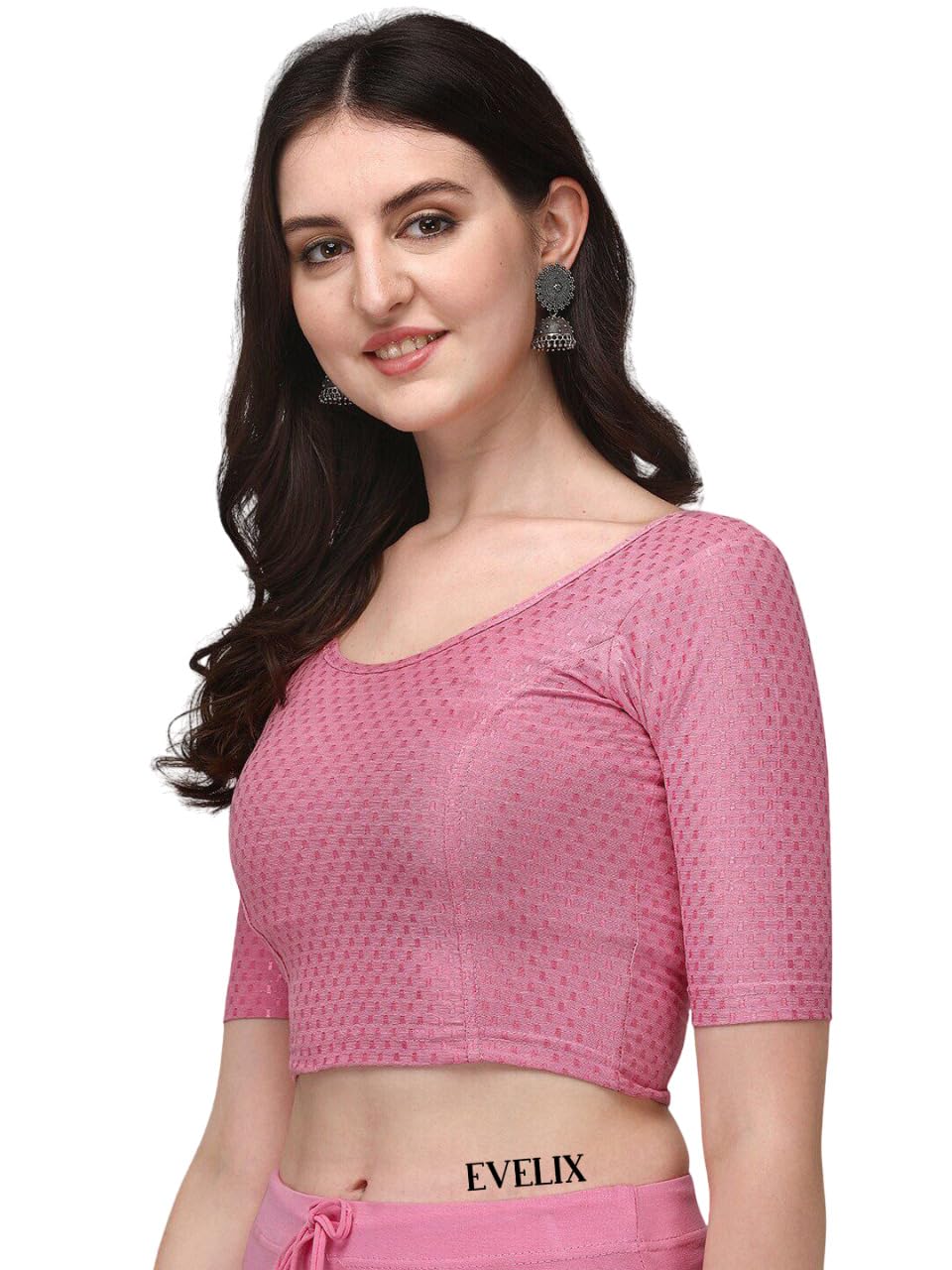 evelix Designer Comfortable Cotton Lycra Blouse for Women, Scoop Round Neck Stretchable Blouse for Any Saree and Choli, Perfect for Every Occasion-picture-28