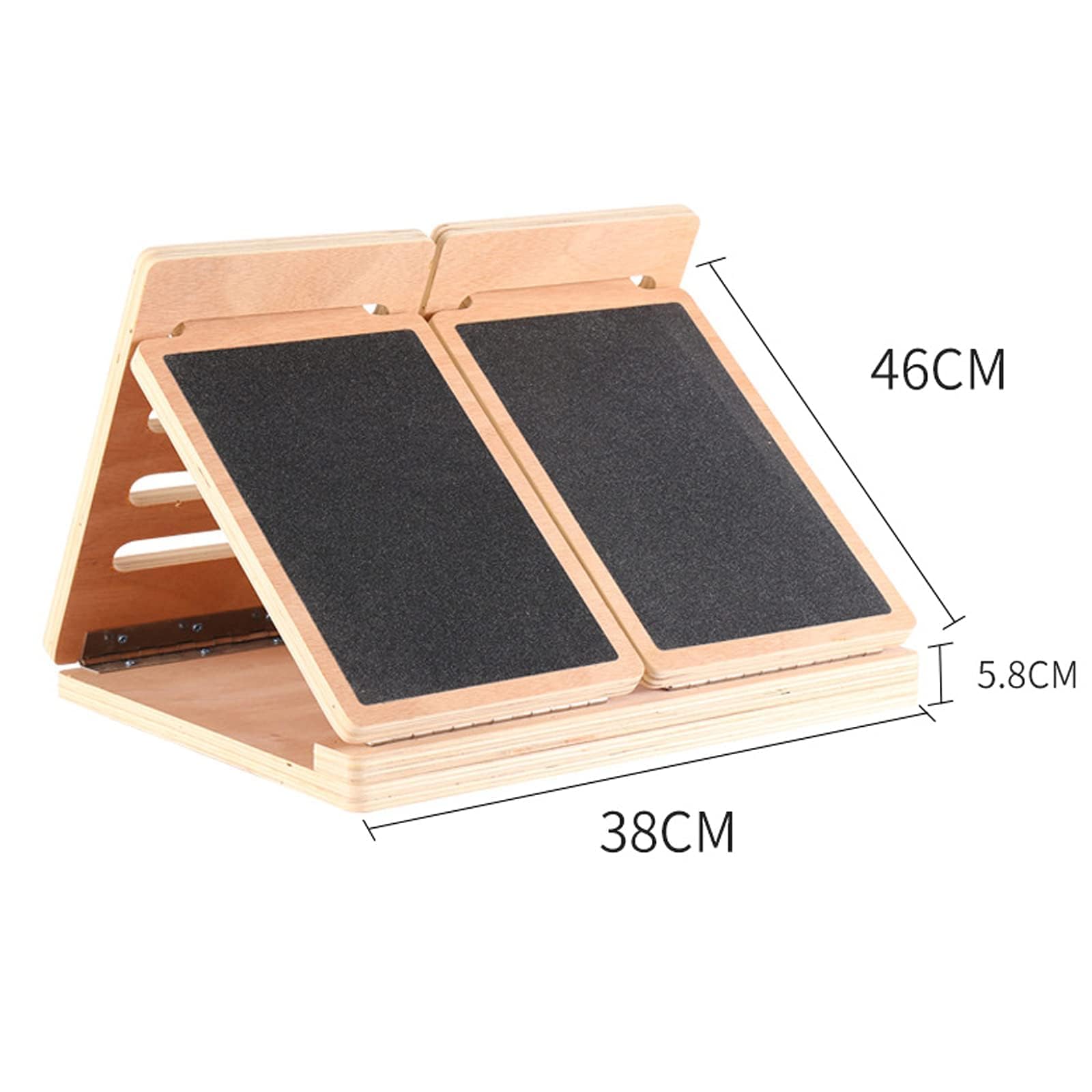Tablero Inclinado de Madera, Camilla de Pantorrilla de Carga Ajustable de Nivel 4, Tensor Plegable para el hogar, Dispositivo de Estiramiento de Fascitis Plantar,Natural