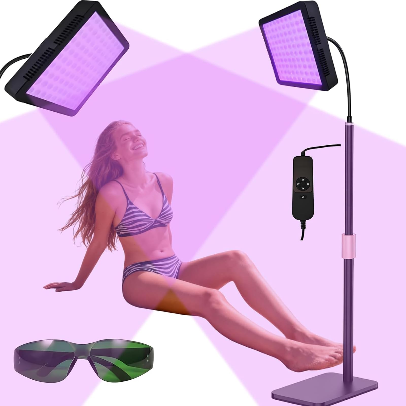 80-W-Gesichtsbräunungslampe, Selbstbräunungsgerät Mit 100 LEDs Mit 395 Nm Wellenlänge Und Verstellbarer Halterung, Einstellbarem Beleuchtungsmodus Und -Zeit, Für Antike Bronzehaut